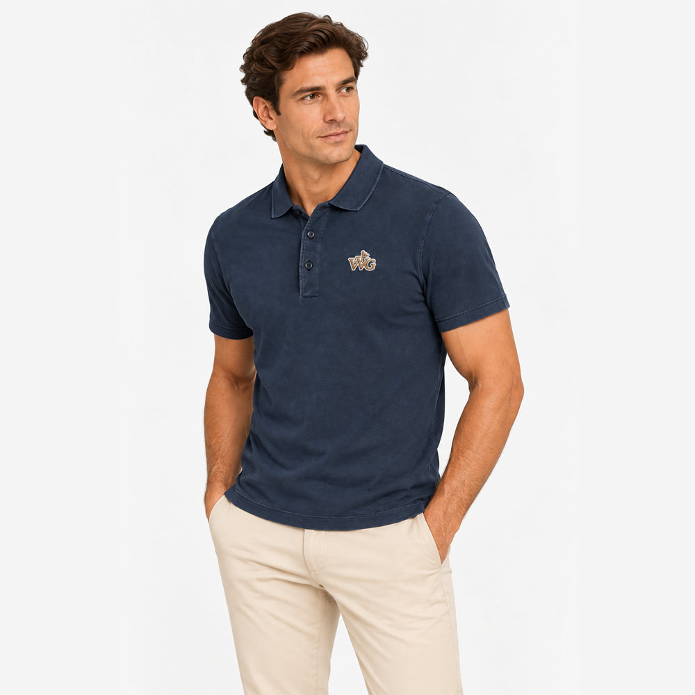 Polo Golf Homme Jersey Vintage Bleu Marine
